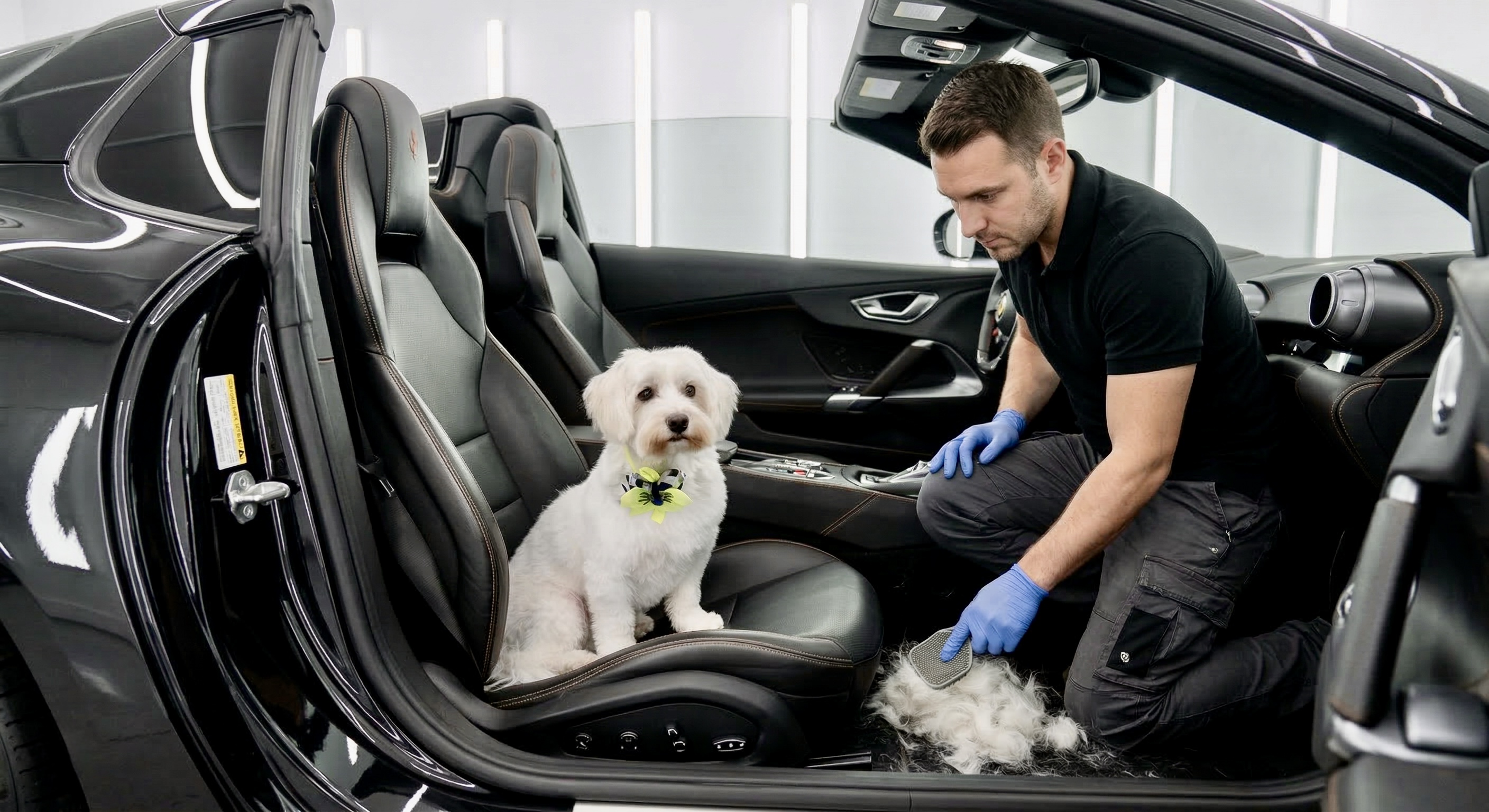 Extracción especializada de pelos de mascota para coches en Ibiza